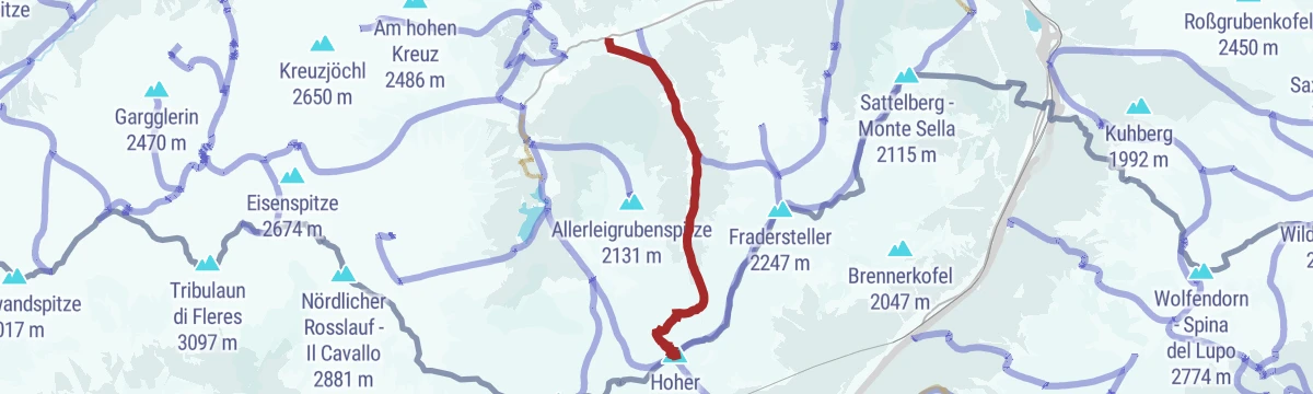 Route map: Hoher Lorenzen (2.313 m)